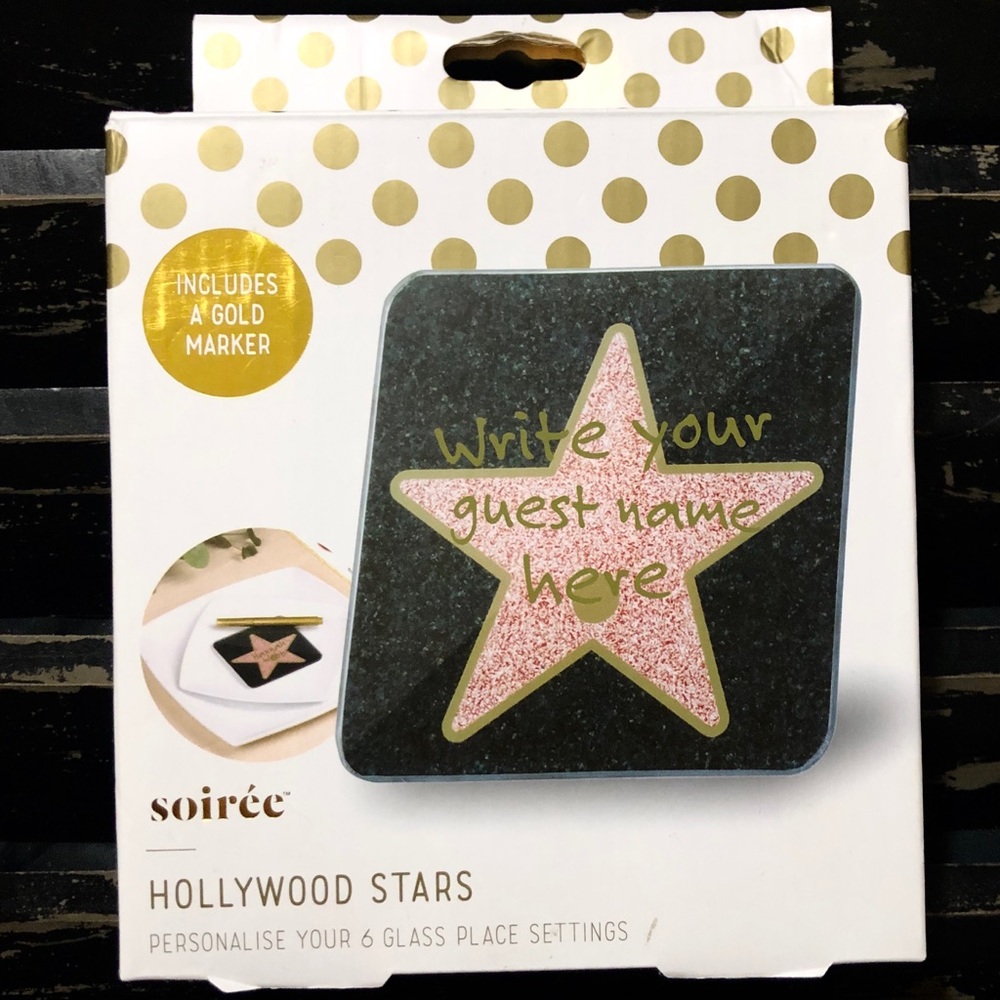 SOIREE Hollywood Stars Personalizable Coasters